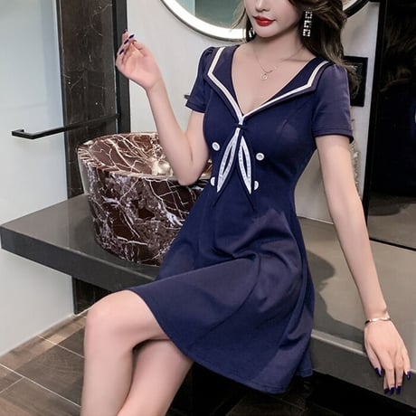レディースワンピース かわいい 襟 半袖 ミニ ショート丈   大人女子 可愛い フェミニン