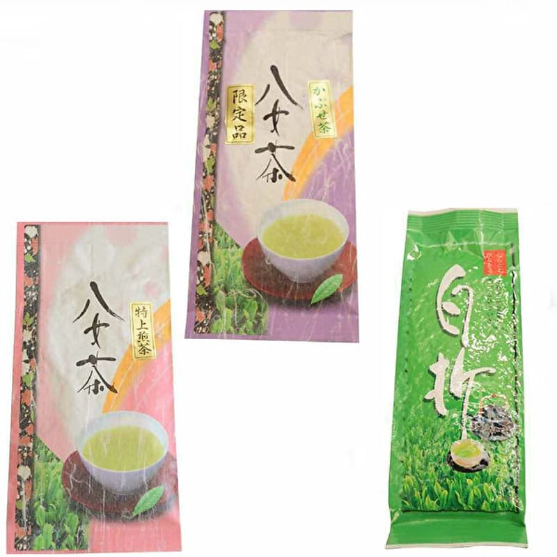 送料無料】 かぶせ茶 特上煎茶 白折 3本セット 箱入り 【包装紙／のし