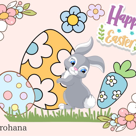 【直書き】cocorohana4月限定御花印"Happy Easter"