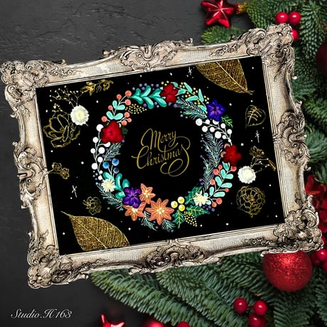 【直書き】季節のコラボ御花印「クリスマス」cocorohana×Stadio.H163