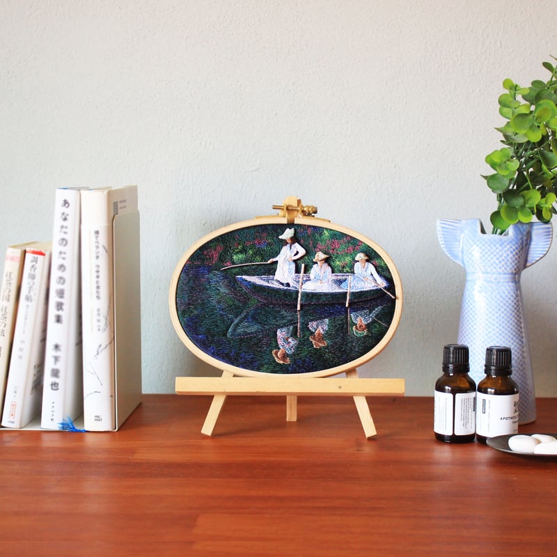 刺繍アート 壁掛け 2点セット 日傘を持つ女の壁掛け刺繍 | ami embroidery