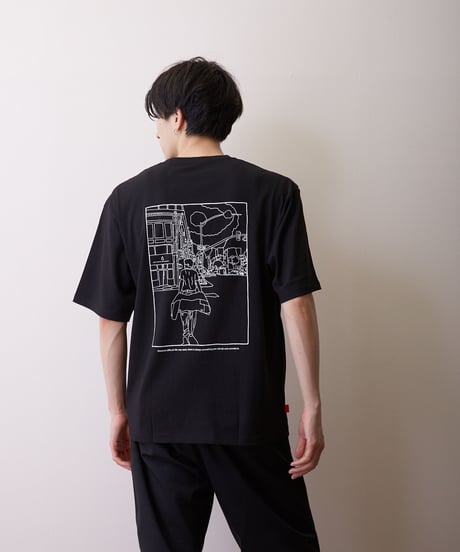 51-40046 naked rust & other poems 手描きイラストバックプリント半袖 CN TEE