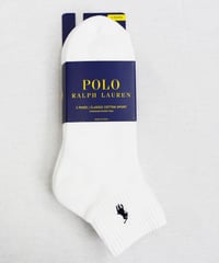 51-10179 POLO RALPH LAUREN ワンポイント刺繍 ショートクルーソックス 3枚セット Ralph Classic Quarter wpp 824032PK