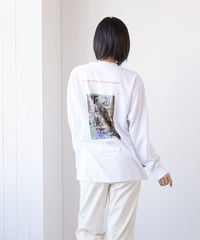 52-10015 poems アジアンバックPHOTOプリント16-天竺ﾌﾟﾘﾝﾄ袖ﾘﾌﾞLS-CN