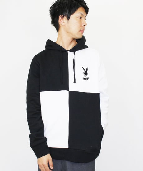 51-10094 ハフ×プレイボーイ ブロック切替 プルオーバーPK HUF×PLAYBOY COLOR BLOCK HOODIE FL00150
