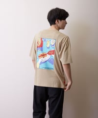 51-40077 naked rust & other poems 手描きイラストBACKプリント半袖 CN TEE