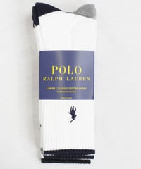 51-10209  POLO RALPH LAURENワンポイント刺繍 コントラストソックス3枚セットRalph contrast & pp 821004PK