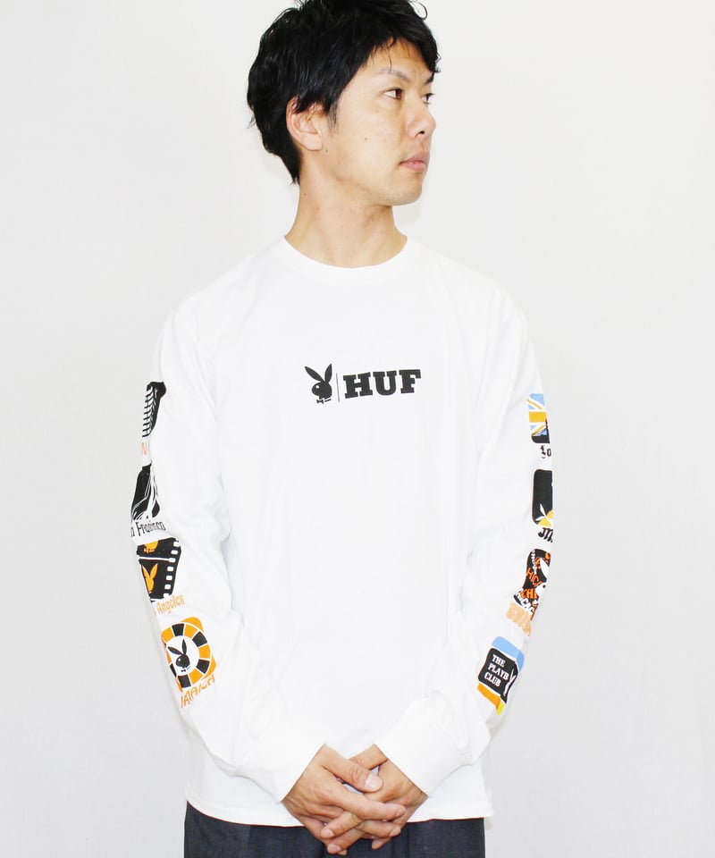 51-10117 ハフ×プレイボーイ袖プリントロンT HUF×PLAYBOY CLUB IN