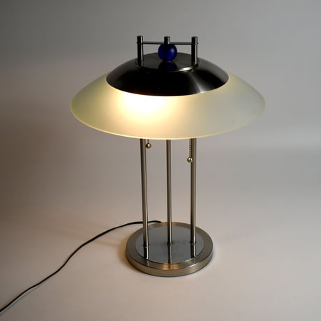 USED IRON & GLASS TABLE LAMP