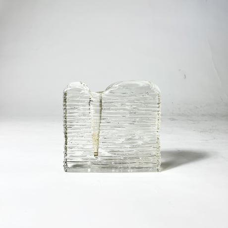 VINTAGE ICE ART GLASS VASE