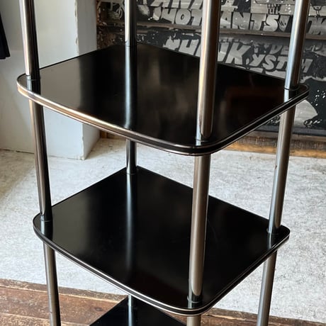 USED STEEL FRAME WOODEN DISPLAY RACK