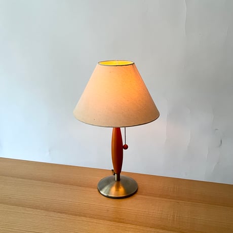 JAPAN USED WOODEN & METAL FRAME TABLE LAMP