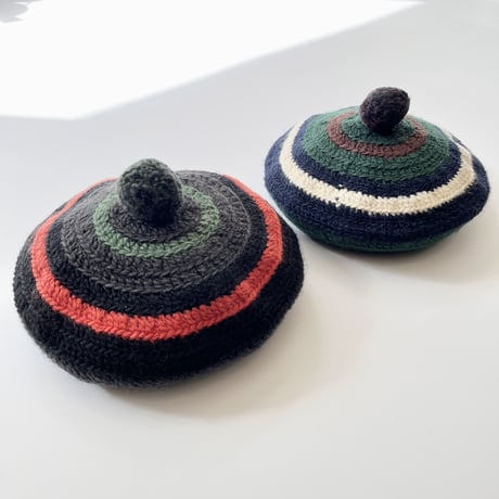 COMFORTABLE REASON  “Stripe Tam O' Shanter Hat”