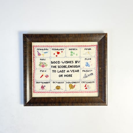VINTAGE CALENDER FABRIC ART