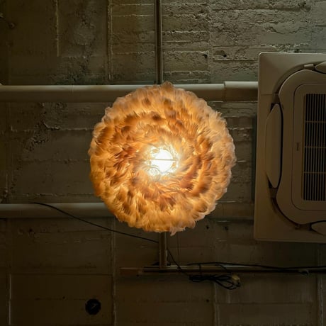 USED FAKE FEATHER PENDANT LAMP
