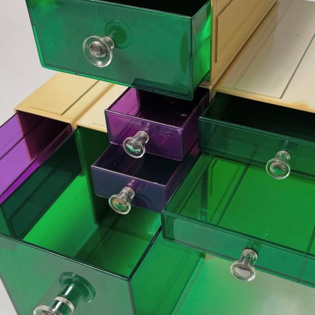 JAPAN USED 70'S "SAKAE CHEMICAL INDUSTRY" REARRANGEABLE TABLE SHELF