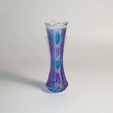 USED HANDPAINTED GLASS FLOWER BASE