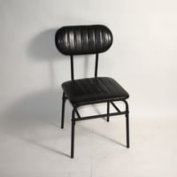 USED VINYL LEATHER IRON LEG CHAIR