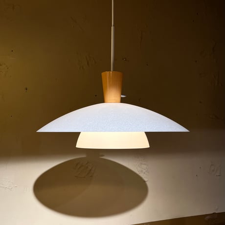 JAPAN USED GLASS & PLASTIC SHADE PENDANT LAMP