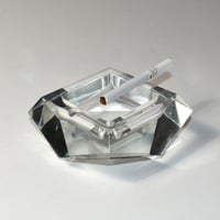 USED GLASS OCTAGON ASHTRAY