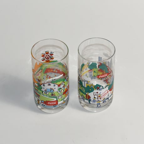 USED "COCA COLA" GLASS CUP SET