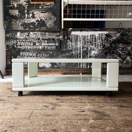 JAPAN USED “KARIMOKU” WOODEN SHELF WITH CASTERS