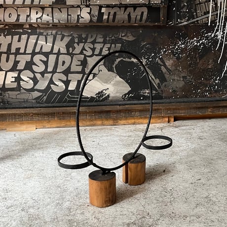 USED WODDEN & IRON PLANTER HOLDER