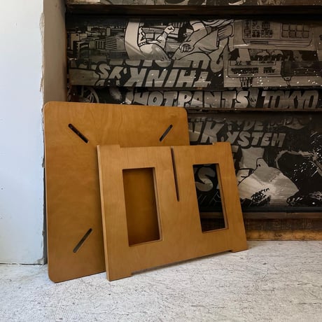 USED WOODEN PANEL SQUARE TABLE