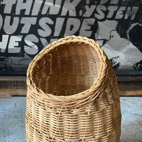USED RATTAN TRASH CAN