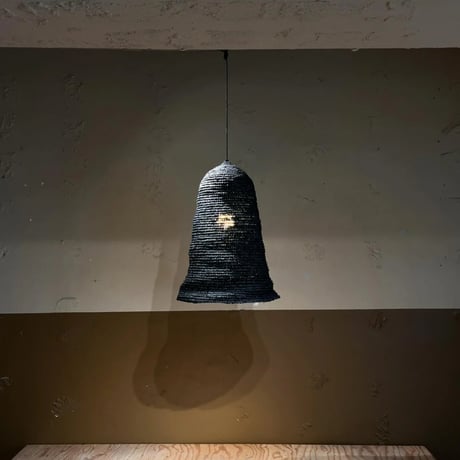 USED STRAW SHADE PENDANT LAMP