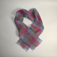 USED "FOXFORD" PLAID MOHAIR MUFFLER