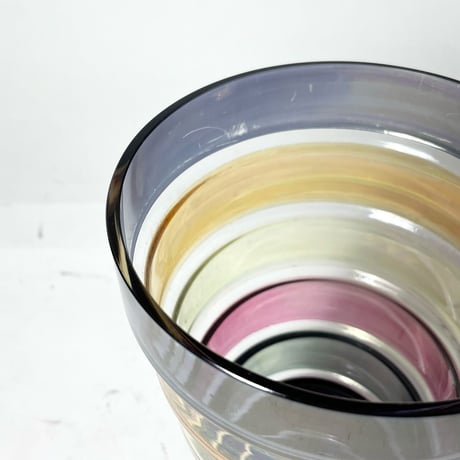 USED "CIVE" GLASS FLOWER VASE