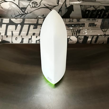 JAPAN USED “SHISEIDO / AIR IN RESORT” GLASS SHADE OVAL TABLE LAMP