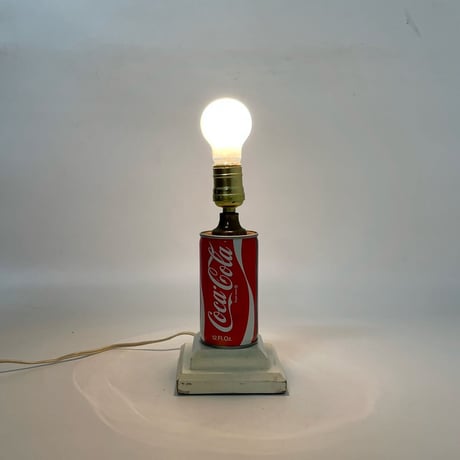 USED WOODEN LEG COCA-COLA TABLE LAMP