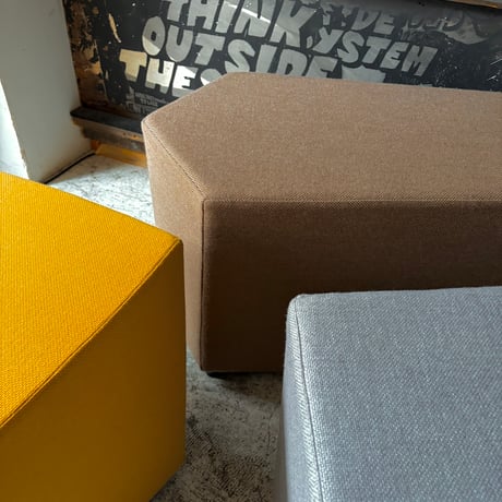 USED FABRIC & LEATHER STOOL