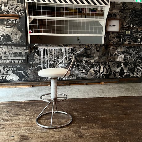 USED STEEL FRAME VINYL LEATHER COUNTER CHAIR
