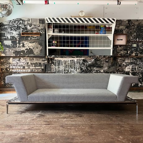JAPAN USED IRON LEG FABRIC SEAT 2P SOFA