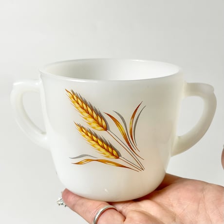 VINTAGE “FIRE-KING” MILK GLASS SUGAR POT & CREAMER SET