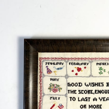 VINTAGE CALENDER FABRIC ART