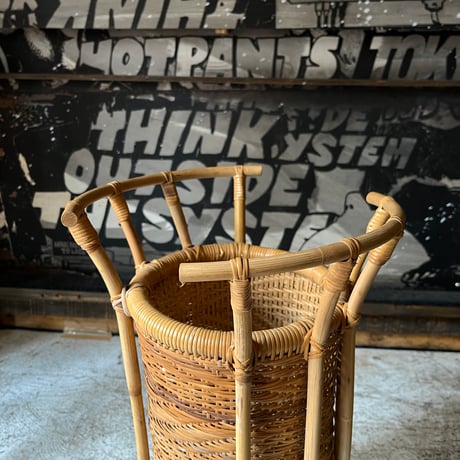 USED BAMBOO & WICKER PLANTER CASE