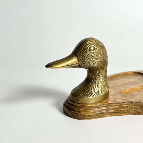 VINTAGE HANDMADE WOOD & BRASS DISH