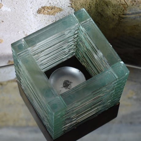 GLASS & WOODEN CANDOL HOLDER