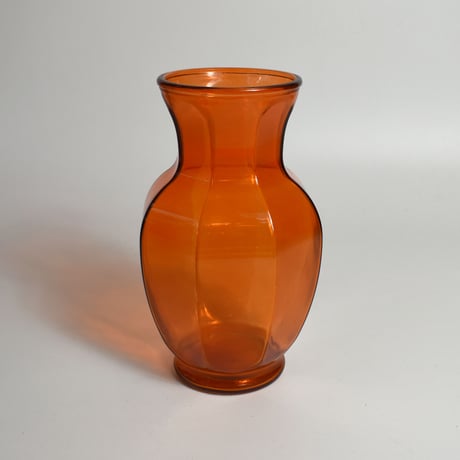 VINTAGE AMBER COLOR GLASS FLOWER VASE
