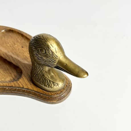 VINTAGE HANDMADE WOOD & BRASS DISH