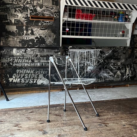 USED STEEL FRAME FOLDING ACRYL CHAIR
