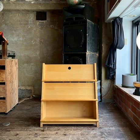 JAPAN USED “ACTUS / EHON” WOODEN MAGAZINE RACK