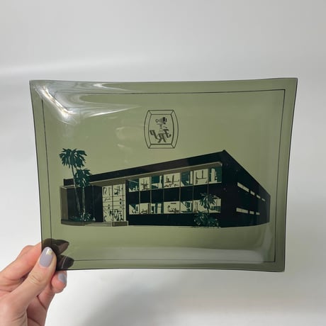 USED "FAMILY RECORD PLAN" PRINTED GLASS PLATE