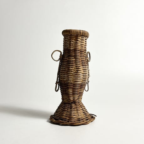 USED RATTAN FLOWER VASE COVER