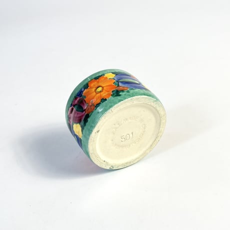USED FLOWER PAINTED CERAMIC DISH