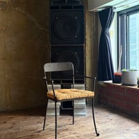 VINTAGE IRON FRAME FABRIC CHAIR
